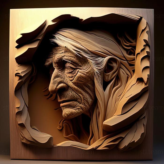 3D модель Сью Халстенберг, американская художница. (STL)